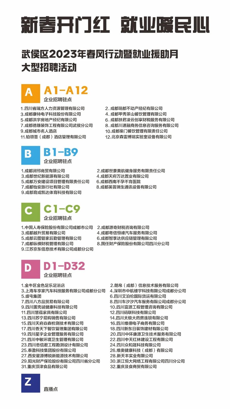 倒计时1天！武侯区2023年春风行动暨就业援助月“新春开门红 就业暖民心”大型招聘活动即将开幕 第2张